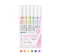 Surligneurs De Courbes Colorés, 6 Pièces/Ensemble, Marqueurs À Main À Motif Mignon, Stylo Ondulé, Compte, Ligne À Séchage Rapide, Papeterie Sha R1o9