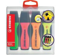 Surligneurs de qualité - STABILO BOSS EXECUTIVE - Pack de 4 - vert, rose, orange, jaune