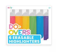 Surligneurs effa ables Ooly Do-Overs [Lot de 6] - Pointe biseaut e - Pour la prise de notes, le dessin, les fournitures scolaires pour enfants de