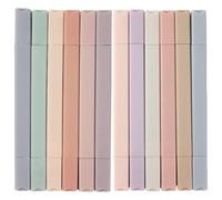 Surligneurs esthétiques, 12 pièces, sans bavure, séchage rapide, double pointe pastel, avec bâton carré, pour fournitures de bureau, de rentrée scolaire, planificateur, surligneurs à double pointe
