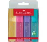 Surligneurs - Faber Castell - TEXTLINER 1546 - Lot de 4 - Couleurs pastelles - Jaune/Menthe/Fuchsia/Lilas