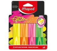 Surligneurs Fluo Glitter Pointe Biseautée Multicolore TU