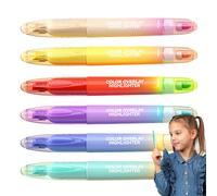 Surligneurs fluorescents - 6 marqueurs pour journal - Stylos à double extrémité pour adolescents, et adultes, coloriage, soulignement, surlignage