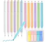 Surligneurs Pastel, 6 Colori Surligneur Marqueurs Paste + 6 Stylos Encre Gel + Note Autocollante, Esthétiques Pastel Highlighter Pen Pour Carnet Journal École Maison Bureau (Macarons)