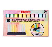 Surligneurs - STABILO BOSS Original - 10 couleurs pastel - Set de bureau