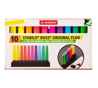 Surligneurs - Stabilo Boss Original - Couleurs Fluos - Pointe Large - 10 Surligneurs