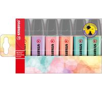 STABILO Boss Original Pastel marqueur 6 pièce(s) Pointe biseautée Lilas, Menthe, Pêche, Rose, Turquoise, Jaune