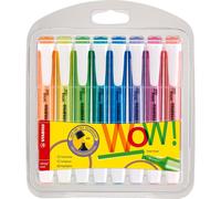 STABILO swing cool Surligneurs pointe biseautée 1 et 4 mm - Coloris assortis fluos - Etui de 8
