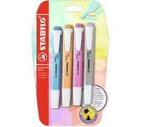 Surligneurs - STABILO Swing Cool Pastel - Couleurs - Lot de 4 surligneurs
