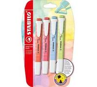 Surligneurs - STABILO Swing Cool Pastel - Couleurs - Lot de 4 surligneurs
