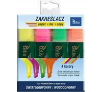 Surligneurs Tetis - Set coloré de 4 nuances vibrantes pour organiser et mettre en évidence le contenu le plus important Idéal pour apprendre et travailler