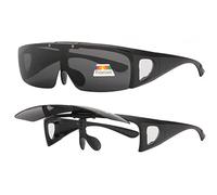 Surlunettes de Soleil Polarisees Verres Relevables Noir Mat Vysha - Taille unique - Noir