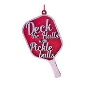 Surluoen 1 Décoration d'arbre de Noël Deck The with Pickleballs en Bois comme Indiqué, Cadeau Parfait pour Les Amateurs de Pickleball.
