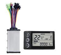Surluoen 1 Ensemble de Tableau de Bord de Panneau de Contrôleur S866 Noir + Contrôleur D'Onde Sinusoïdale 36V 350W Écran LCD de Vélo Électrique pour Ensemble de Kit de Scooter de Vélo Électrique (5PIN