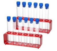 Surluoen 1 Ensembles 15 X 100 mm avec Support pour Tubes à Essai Transparents avec Bouchons et Support à 6 Trous pour Décoration de Fête D'Infirmière