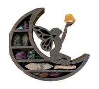 Surluoen 1 Pièces Lune Elfe Cristal Support Petits Ornements Étagère Cristal Pierre Étagère de Rangement Maison C