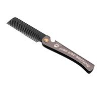Surluoen 1 PièCes SéRies Noirs Poche Pliante à Peigne Forme PP les Dents Cheveux DéMêLants Barbe Peigne en MéTal PoignéE Pliable Peigner le Peigne à Moustache