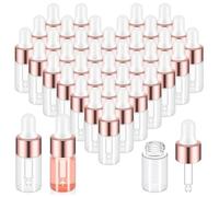Surluoen 100 Pièces Mini Flacon Compte-Gouttes en Verre Transparent Flacons Compte-Gouttes D' Essentielle Récipients D'Échantillon en Verre pour 3 Ml Facile à Installer Facile à Utiliser