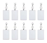 Surluoen 10Pcs Rectangle de Sublimation de Colorant Porte-Carte de Transport Portable Porte-Carte de Travail Porte-Carte Imprimable Porte-CléS