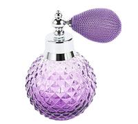 Surluoen 110 Ml Vintage Cristal Vaporisateur Bouteille de Parfum Blanc Court Atomiseur Verre Rechargeable