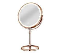 Surluoen 1Set 10X LED Miroir Rechargeable Make Up Mirror Grossissement Miroir Cosmétique 2 Côté Réglable avec 3 Couleurs C