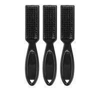 Surluoen 3pièces Fade Brush Peigne Ciseaux Brosse de Nettoyage Barber Shop Peau Fade Vintage TêTe Forme Sculpture Brosse de Nettoyage