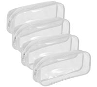 Surluoen 4 PièCes éTui à Crayons Transparent Grande Capacité Stylo Transparent Sac à Crayons PVC Stylo Crayon Pochettes à GlissièRe