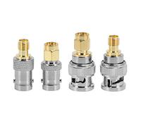 Surluoen 4Pcs Type De Kit De Convertisseur De Test D'Adaptateur De Connecteur RF D'Adaptateur De Connecteur Bnc vers SMA Mâle