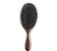 Surluoen Bois Peigne Fin Soins Anti-Statiques Brosse TêTe Poils de Sanglier Brosse à Cheveux Vert Cheveux Peigne