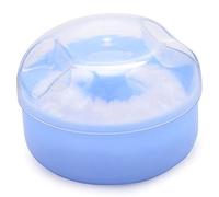 Surluoen boite de poudre avec Puff d'eponge souple cosmetique de et corps de/conteneur (bleu)