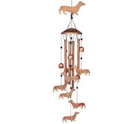 Surluoen Carillons Éoliens D'Extérieur Carillons Éoliens Teckel Décoration Extérieure Art en Fer Carillons Éoliens pour Chien Teckel Décoration de Cour