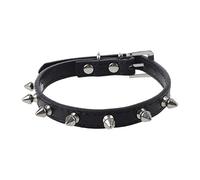 Surluoen Collier de Cou S, en PU Noir Rivets pour Animaux Chien