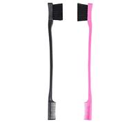 Surluoen Combinaison De Peigne Brosse À Poils De Contrôle De Bord Double Face Paquet 2 Pièces Rose Et Noir