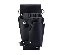 Surluoen Étui de Coiffure en Cuir Outils Sac à Ciseaux Porte-Pochette de Coiffeur Rivet Sac à Main Taille Réglable Ceinture D'Épaule
