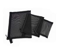 Surluoen Fermeture Éclair En Filet, Lot De 3 (/ L), Beauté Maquillage Cosmétique Accessoires Organisateur, Trousse De Toilette De Voyage Ensemblepochette De Rangement, Noir