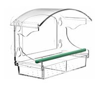 Surluoen Mangeoire à Oiseaux de Fenêtre avec 4 Ventouses Fortes, Mangeoire à Oiseaux de Fenêtre Transparente pour L'Extérieur, Nichoir à Oiseaux en Acrylique pour Fenêtre