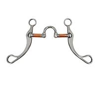 Surluoen Mèche de Filet en Acier Inoxydable Mors de Filet Western pour Mors D'Entraînement de avec Port en Cuivre