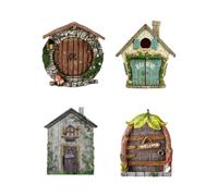 Surluoen Mini Porte Miniature Statue de Porte Adaptée à la Cour Jardin Porte Arbre Sculpture