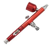 Surluoen Outil Aérographeaérographe de Jet de Buse 0.3Mm Alimentation Par Gravité À Double Action Outil de Tatouage Peinture Art D'Ongle Avec Clé de Paille Rouge