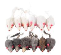 Surluoen Paquet de 12 Animaux de la Vraie Souris de Fourrure de Lapin de de Chat de Jouet de Chat