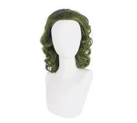 Surluoen Perruque Verte pour Costume de Clown, Perruque Courte Ondulée pour Homme, Perruque Joker Fleck, Fête D'Halloween, Facile à Installer, Facile à Utiliser