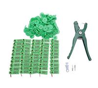 Surluoen Pince pour éTiquettes d'oreille pour Animaux D'éLevage, avec NuméRo 001-100, éTiquettes d'oreille et 3 Broches, pour L'Installation D'éTiquettes d'oreille pour Bovins Moutons Porcs