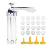 Surluoen Presse à Spritz en Acier Inoxydable, Kit de GlaçAge avec 20 Disques de Moule à et 4 Buses de Tuyauterie pour à Faire Soi-MêMe