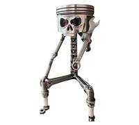 Surluoen RéSine Sculpté Squelette Sculpture Ornement Cosplay Halloween Piston Crâne Sculpture Figurine Art Bureau B