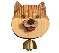 Surluoen Sonnette à Vent en Bois Shiba Inu, Carillon à Vent Décoratif à Suspendre, Produits en Bois Sonnette Shiba Inu