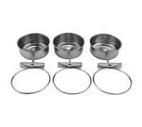 Surluoen Tasse de Mangeoire à Oiseaux 3 Pièces en Acier Inoxydable Tasse de Mangeoire à Perroquet Cage Animale Bol de Nourriture pour Eau S