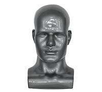 Surluoen TêTe Mannequin Homme TêTe Mannequin Professionnel pour Affichage Perruques Chapeaux Masque Casque (Gris)