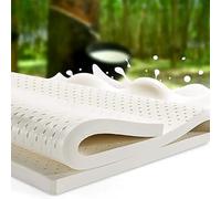 Surmatelas 100 % latex naturel de 5,1 cm ventilé et confortable, pour lit double, 120 x 200 cm, densité 95D, ne se déforme pas, parfait pour la qualité du sommeil et le soutien