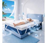 Surmatelas 160x200 cm en Mousse à Mémoire de Forme de Gel - 7.5cm sur Matelas 2 Personnes 160x200, Double Face duretés différentes, Housse Lavable Machine, pour Matelas & canapé, essai 100 Jours