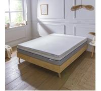 Surmatelas 160x200cm Mémoire de forme Accueillant 5cm - Tissu Déhoussable Respirant 3D mesh et bambou - BLEU CALIN